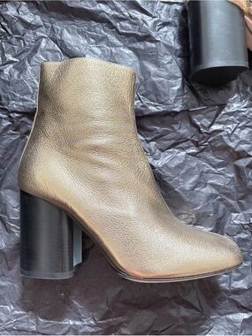 Paul smith metallic gold leather ankle boots